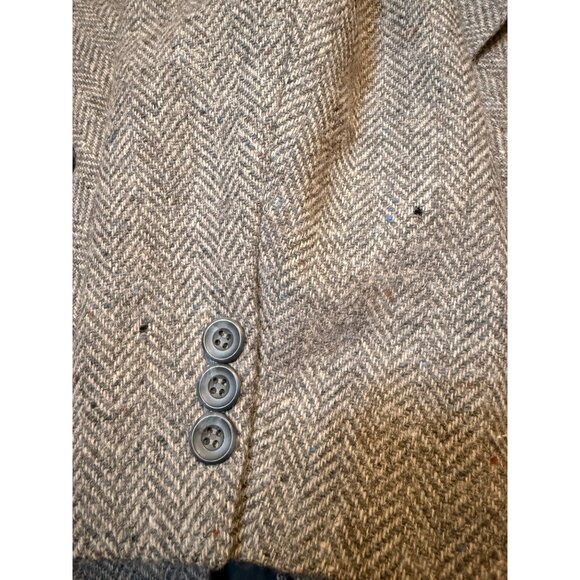 Haggar Imperial Mens Herringbone Gray Wool Blazer Sport Coat Jacket Made In USA - Picture 11 of 14